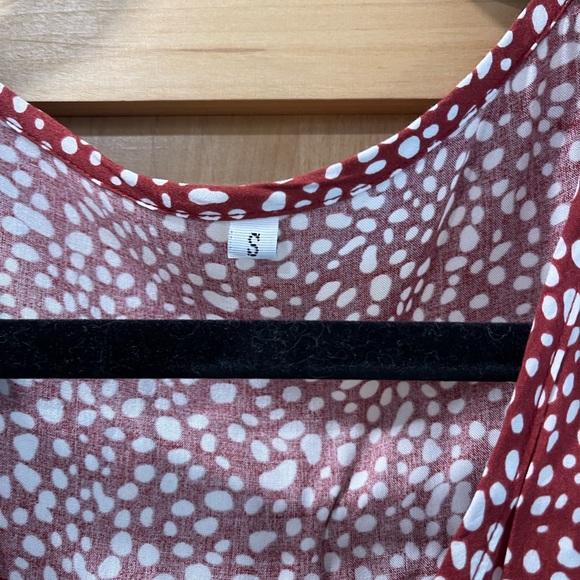 Wine and Ivory dot midi dress - Picture 8 of 10